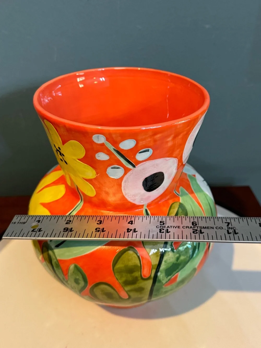 Anthropologie Julie Moon Orange Floral Vase